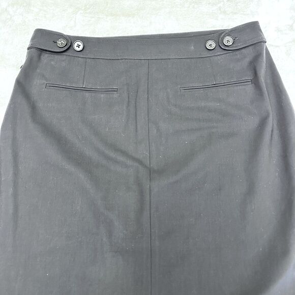 Theory Womens Black Cotton A-Line 4-Pockets Knee Length Skirt Sz 8 - Picture 9 of 11